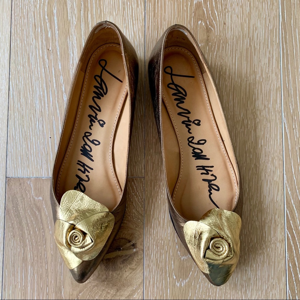 Lanvin Pointed Toe Leather Ballet Flat